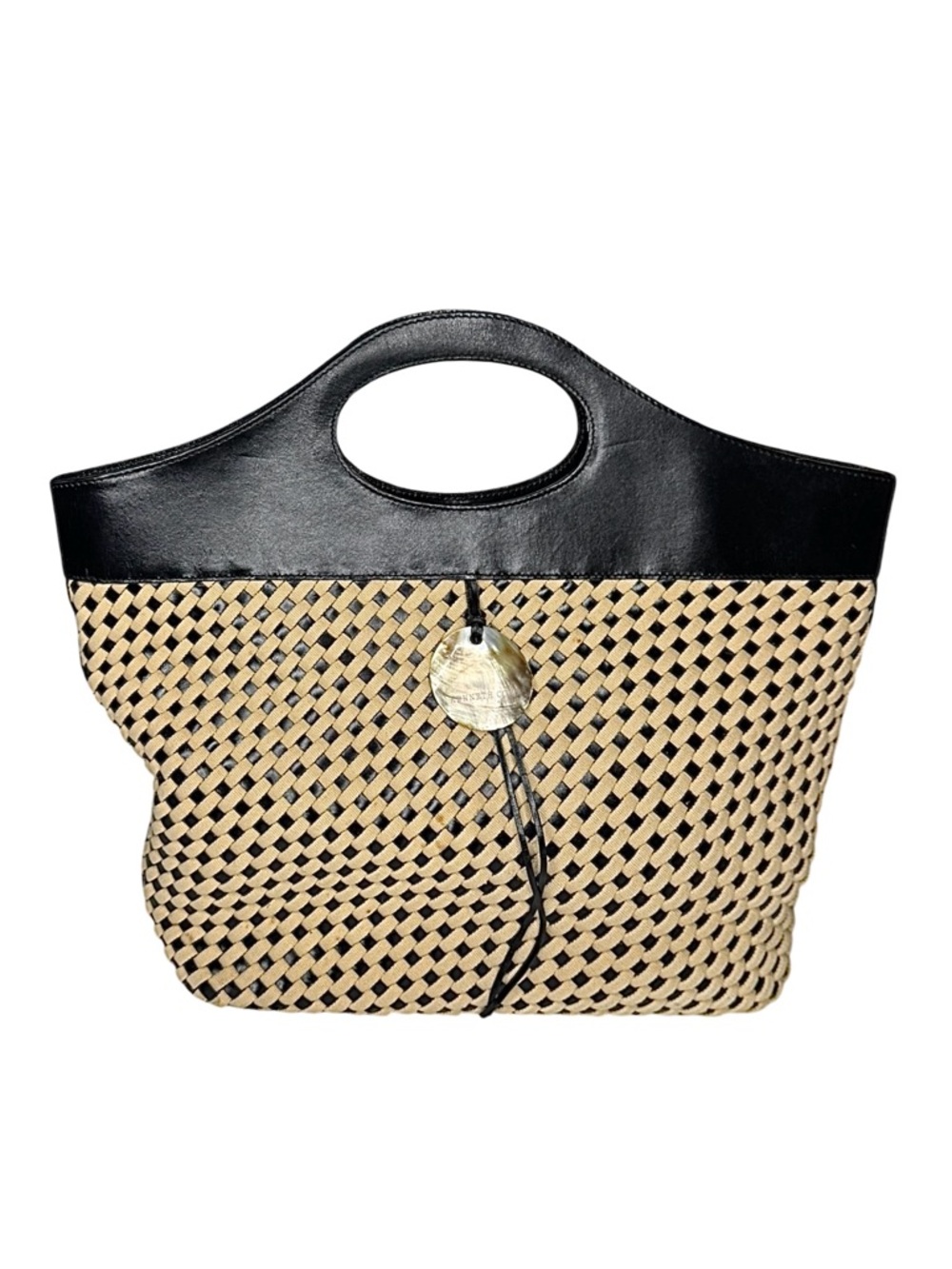 Kenneth Cole Black Trim Woven Tote